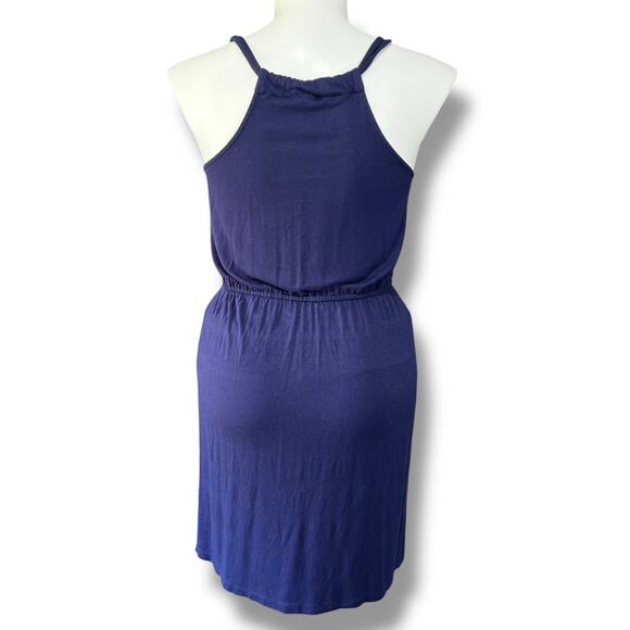 Old Navy Womens Blouson Dress Sleeveless Scoop Neck Knee Length Navy Blue Large - Picture 4 of 11